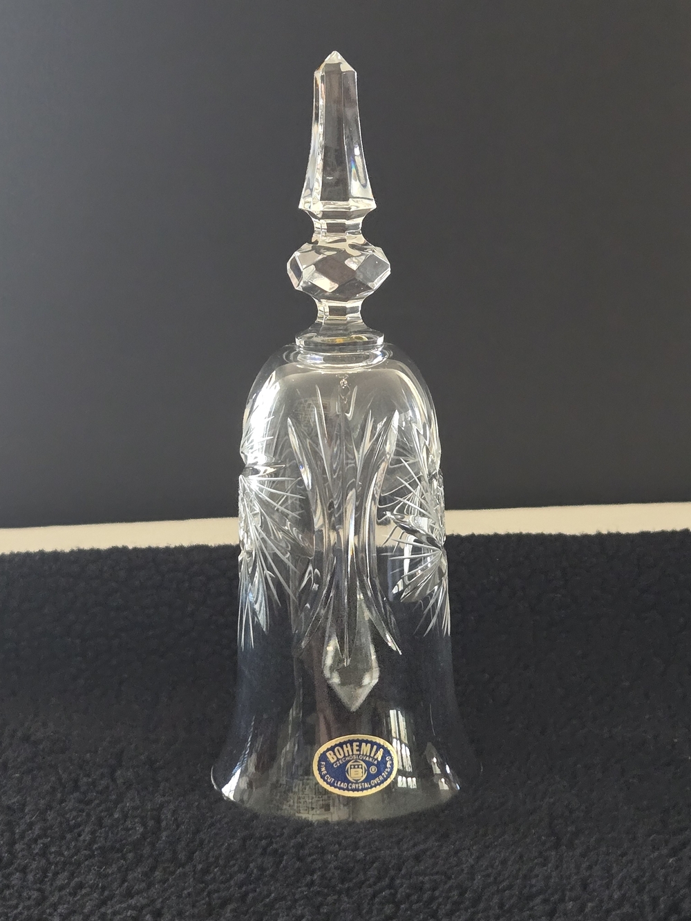 Vintage Bohemia Lead Crystal Cut-Glass Bell